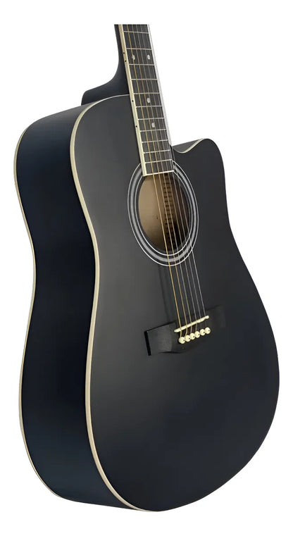 Guitarra Acústica Qte 41 Pulgadas Negro Mate GA-41BK