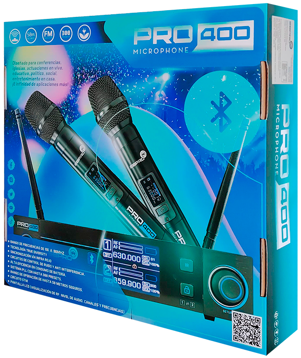 Sistema Inalambrico Dual de Mano SuperBright PRO-400