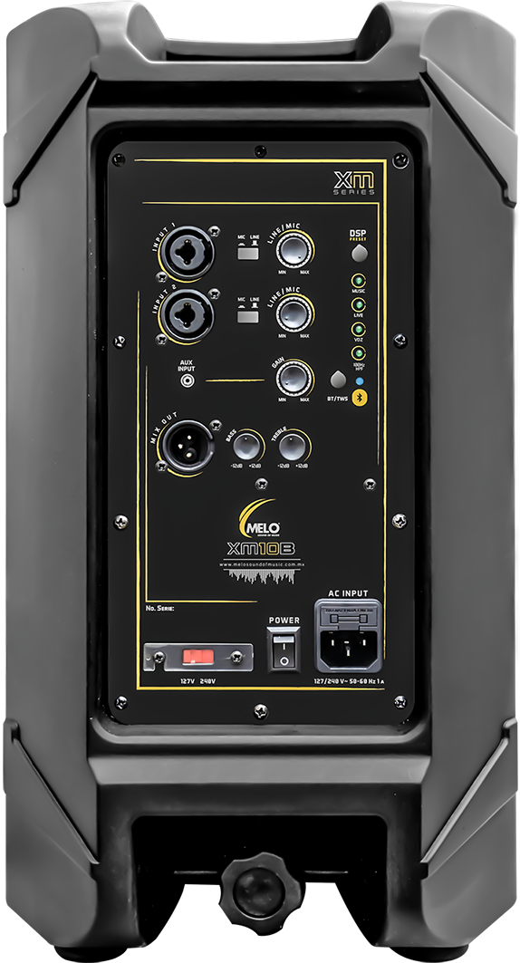 Bafle Activo MELO compacto 1x10" y 1x1" 350W RMS con bluetooth XM10B