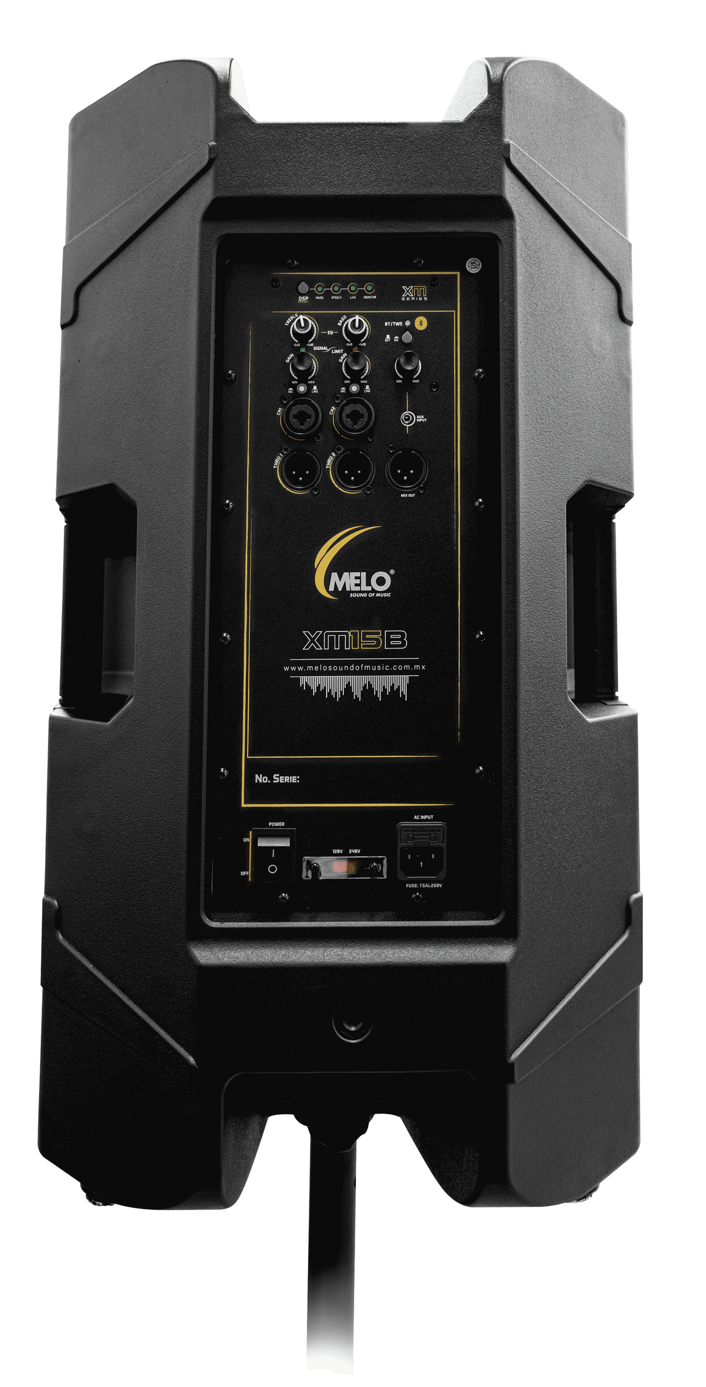 Bafle Activo MELO 1x15" 1x1.75" 800Wts RMS con Bluetooth XM15B
