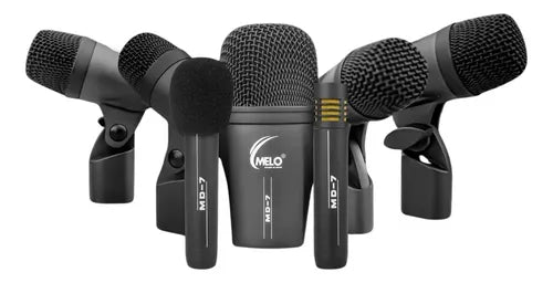 Kit de Micrófonos MELO para Batería 7 Pzas C/Estuche MD-7