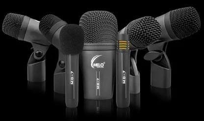 Kit de Micrófonos MELO para Batería 7 Pzas C/Estuche MD-7